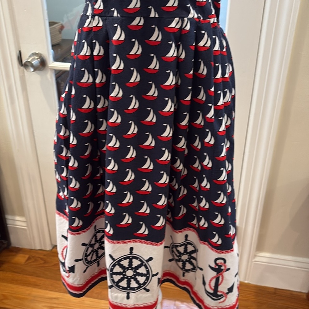 Anthropologie Postmark Windward Halter Dress w/ Nautical Theme. Size 4. - Picture 3 of 13